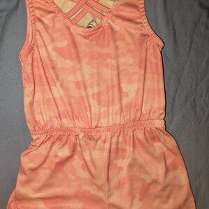 Pink Camo Sleeveless Body Glove Romper Girls Size 6
